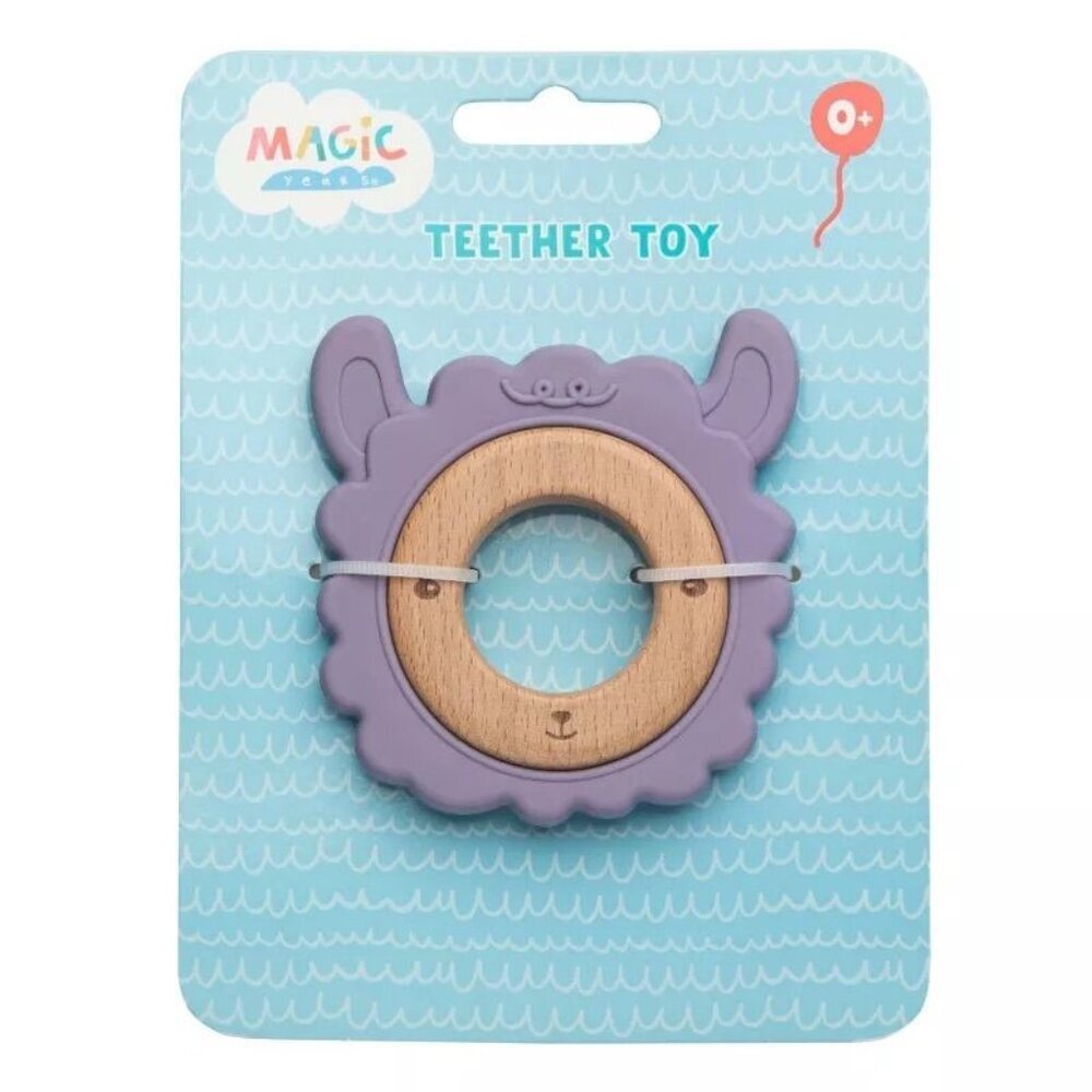 Magic Years 3" Llama Wood and Silicone Teether